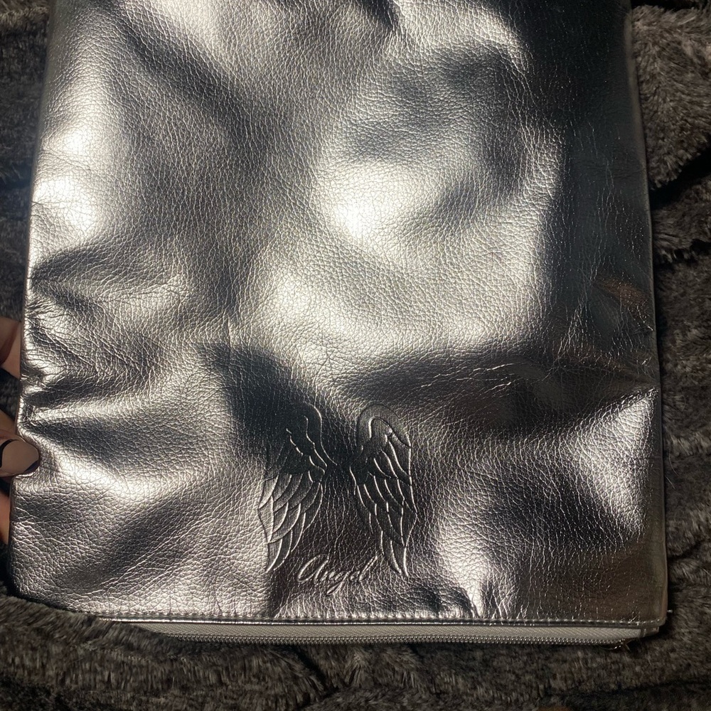 Silver and pink Victoria's Secret makeup bag